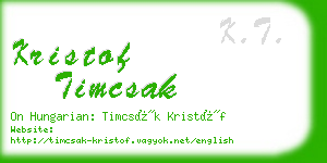 kristof timcsak business card